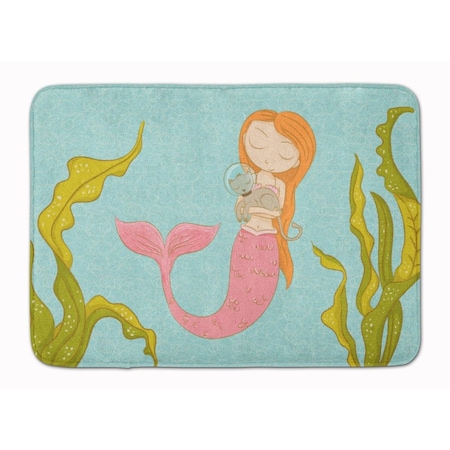 Carolines Treasures Mermaid and Cat Underwater Machine Washable Memory Foam Mat BB8540RUG